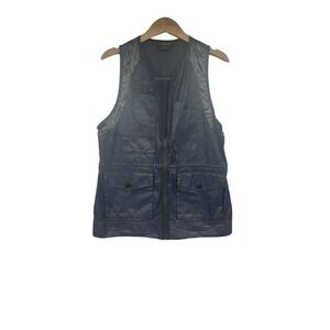 Eddie Bauer 1920 Navy Blue Nylon Rain Vest Outdoor Hiking Womens Medium